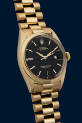 Rolex Datejust Ref. 1600 "Black Lacquered Dial" 14 Karat gold
