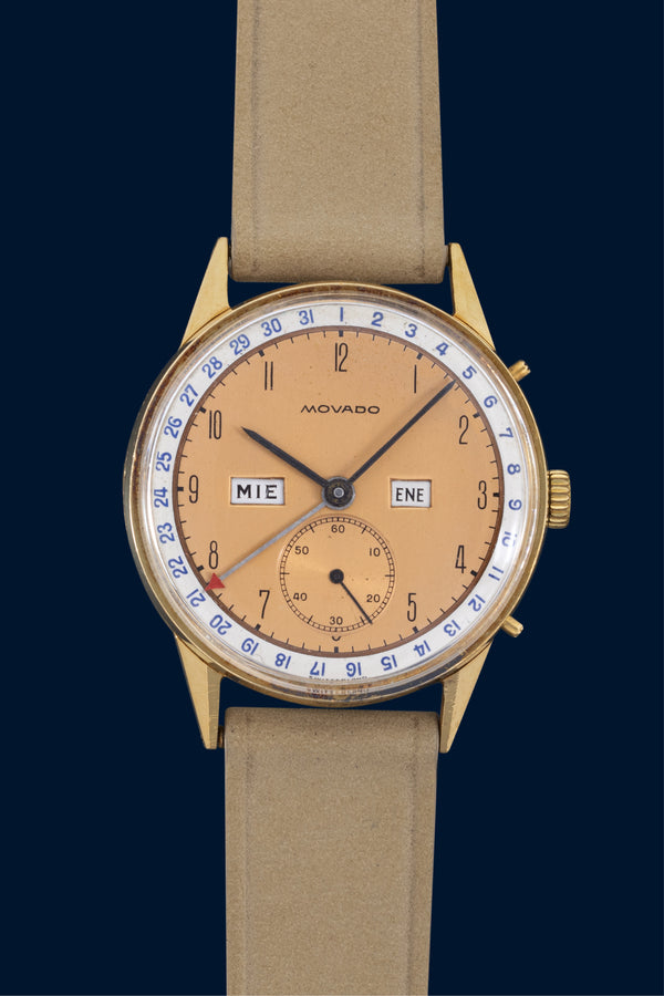 Movado Calendrier 1940s en or jaune