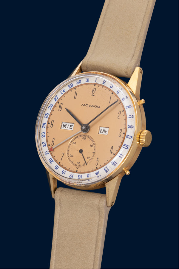 Movado Calendrier 1940s en or jaune