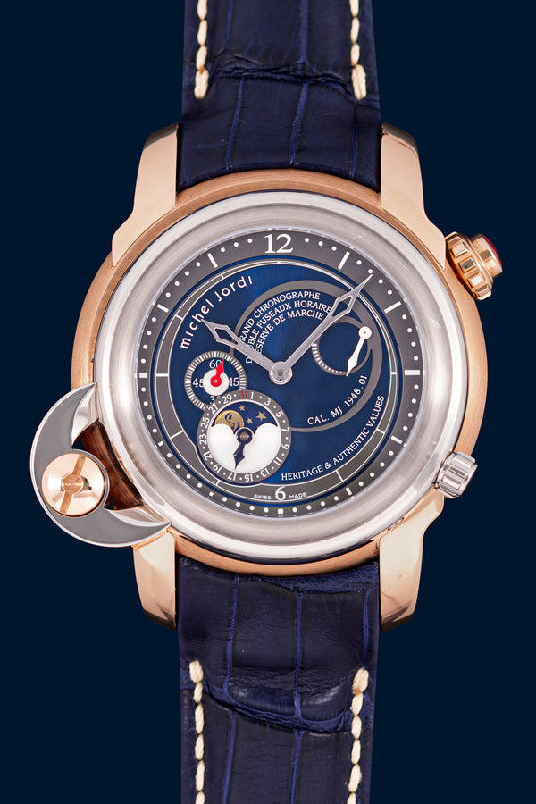 Heritage Twins Blue 18k Rose Gold