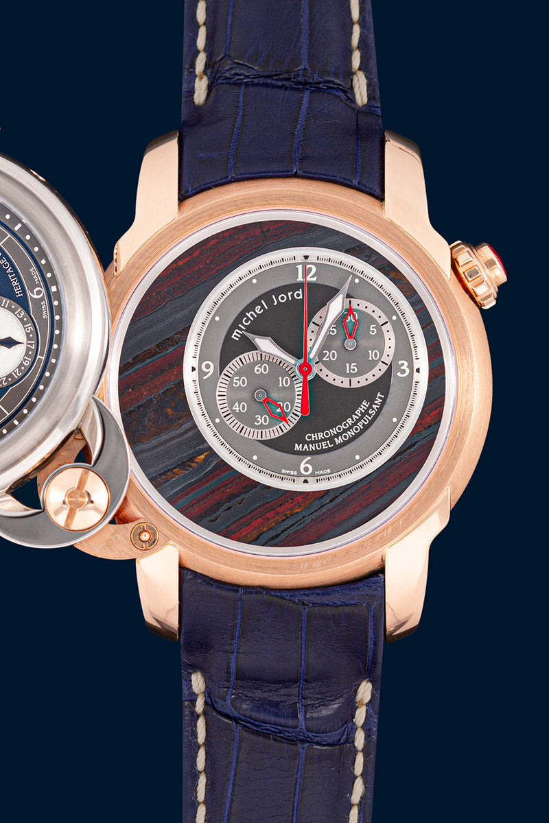 Heritage Twins Blue 18k Rose Gold
