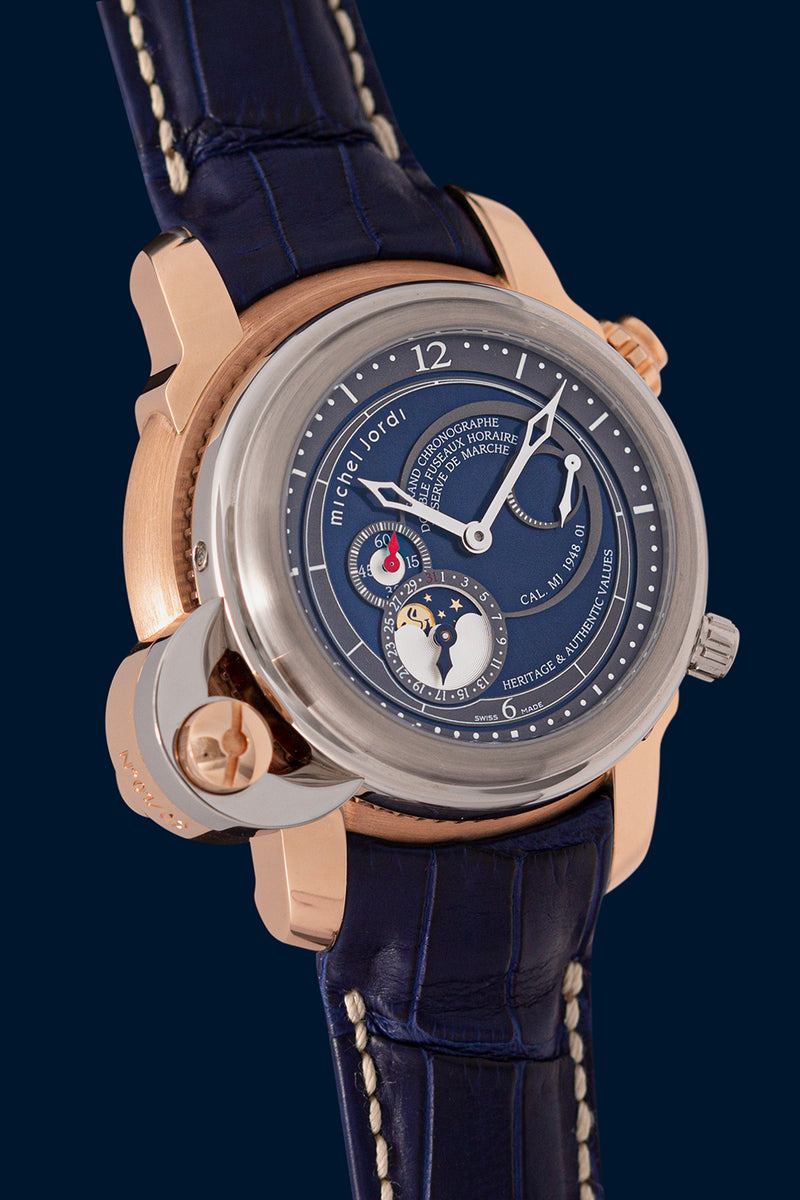 Heritage Twins Blue 18k Rose Gold